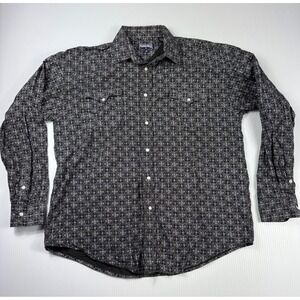 Panhandle Western Shirt Geometric‎ Print Long Sleeve Cowboy L